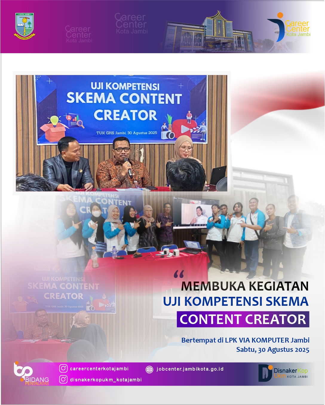 Membuka Kegiatan UJI KOMPETENSI SKEMA CONTENT CREATOR