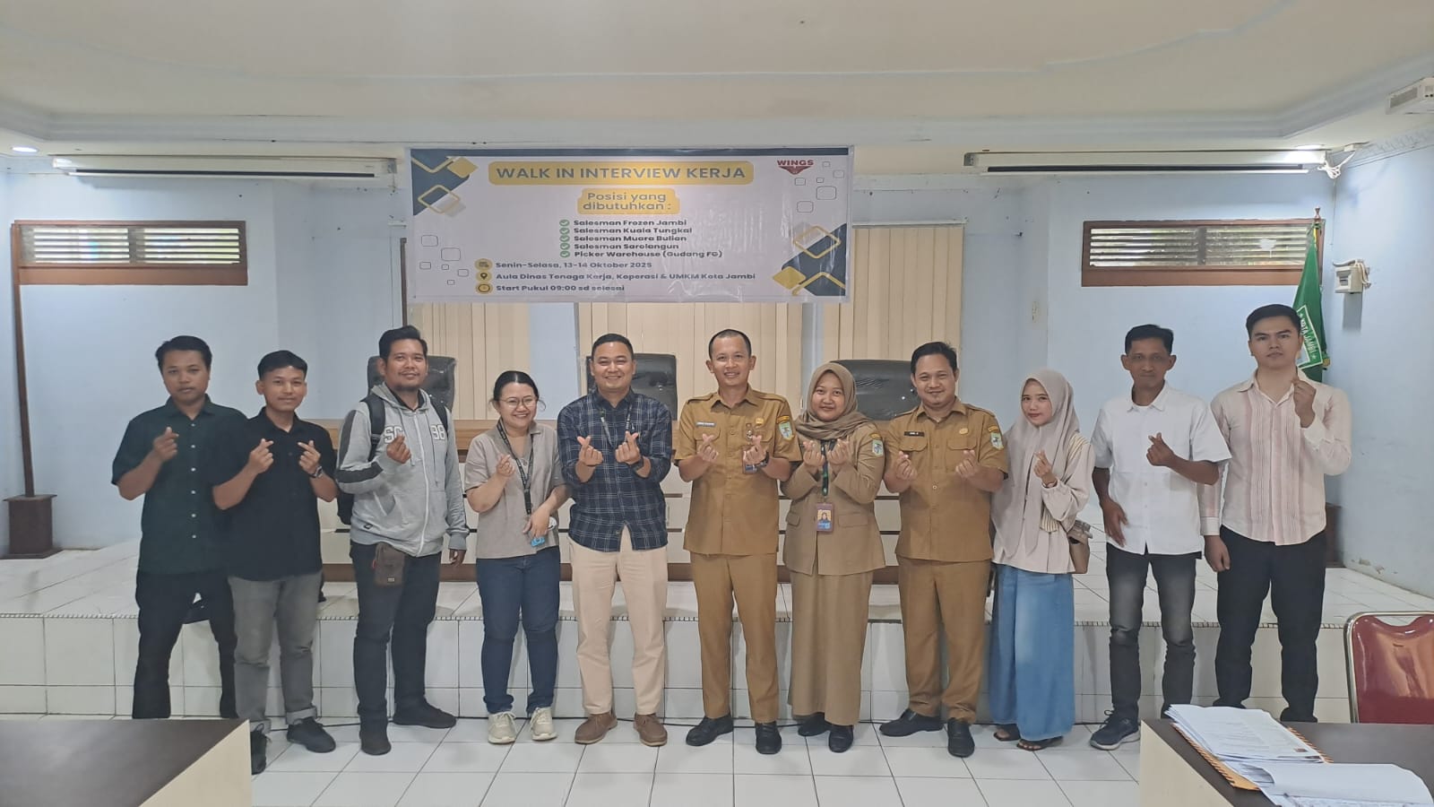 Dinas Tenaga Kerja, Koperasi, dan UKM Kota Jambi Fasilitasi Rekrutmen Perusahaan Wings