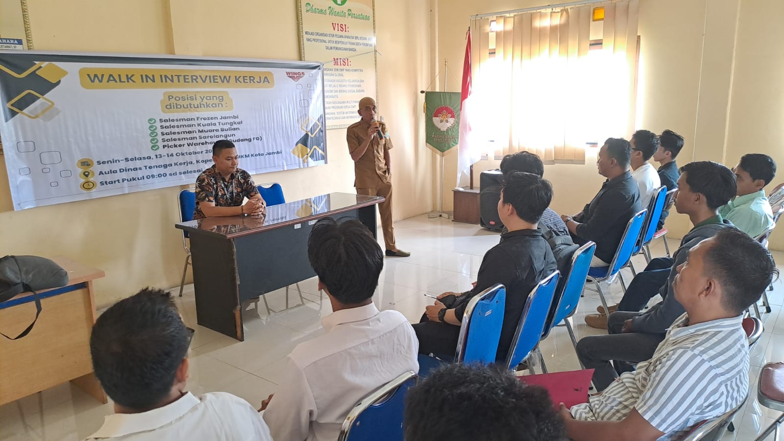 Dinas Tenaga Kerja, Koperasi, dan UKM Kota Jambi Fasilitasi Rekrutmen Perusahaan Wings